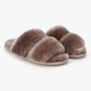 Ladies Poppy Open Toe Sheepskin Slider Coffee Extra Image 1 Preview